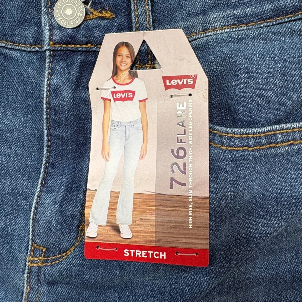Levi's 726 Flare Jeans Kids Size 10 NWT‎ Blue High Rise Stretch Denim Retro Boho
